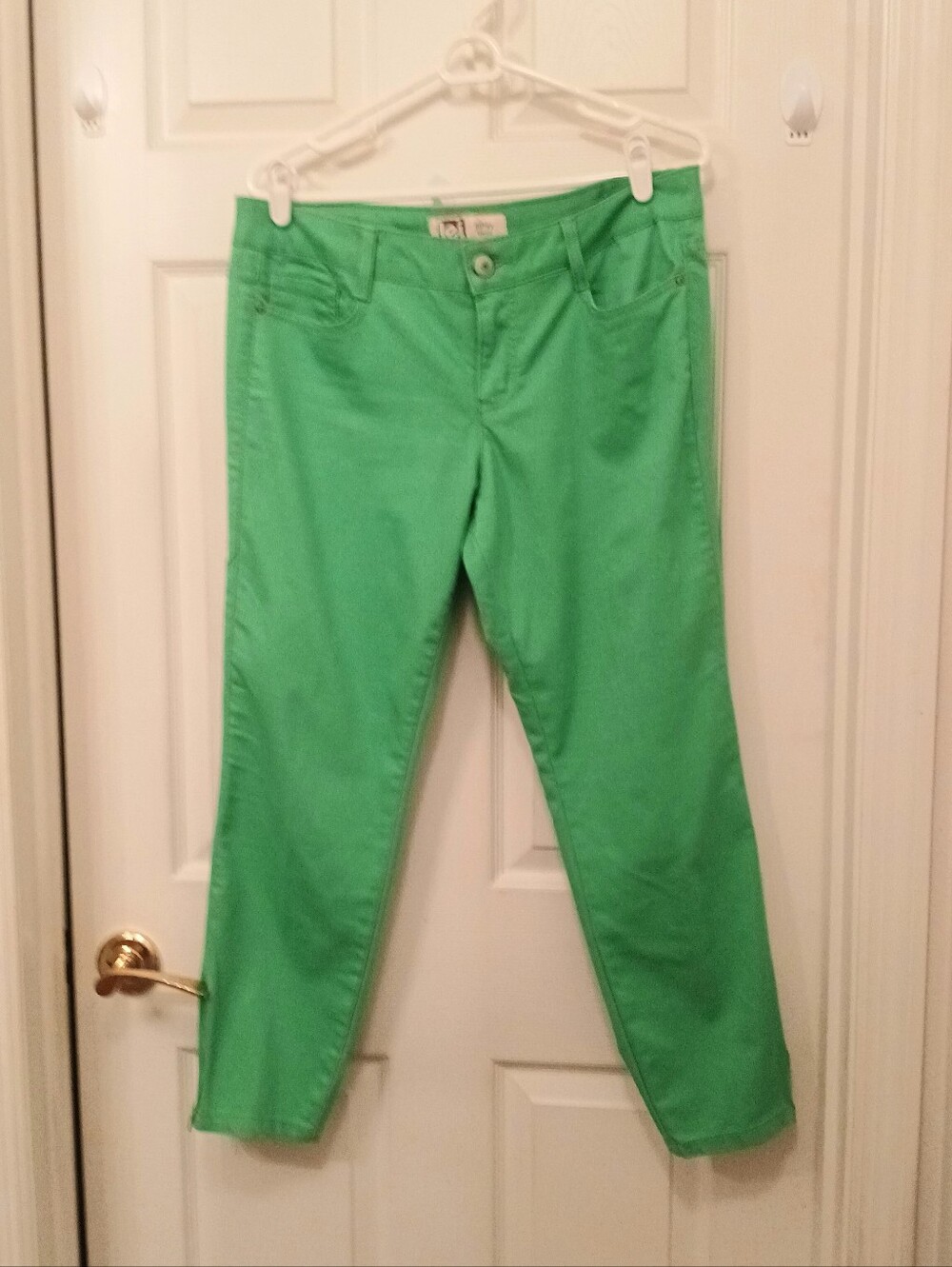l.e.i. Ashley Low Rise Stretchy Jeans Junior Size 15 Green School Ankle Skater